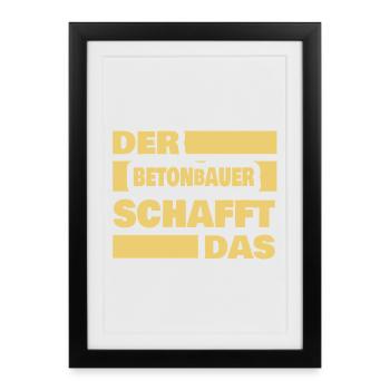 Work Concrete Worker - Framed poster (27 × 37 cm) - black - Front