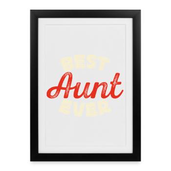 Tante Cadeau Meilleure Tante Du Monde - Affiche encadrée (27 × 37 cm) - noir - Devant