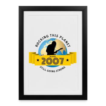 18. Geburtstag fait vibrer cette planète depuis 12/2007 - Affiche encadrée (27 × 37 cm) - noir - Devant