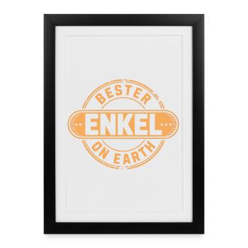 Meilleur cadeau de petit-fils - Affiche encadrée (27 × 37 cm) - noir - Devant