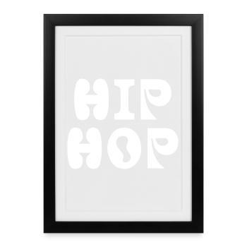 Bold Hip Hop Typographic Crest - Framed poster (27 × 37 cm) - black - Front