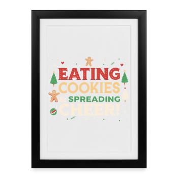 Cookies et Joie Festives - Affiche encadrée (27 × 37 cm) - noir - Devant