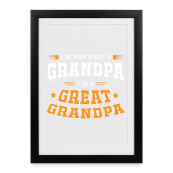 Papy Grand-père Petit-enfant Papy - Affiche encadrée (27 × 37 cm) - noir - Devant