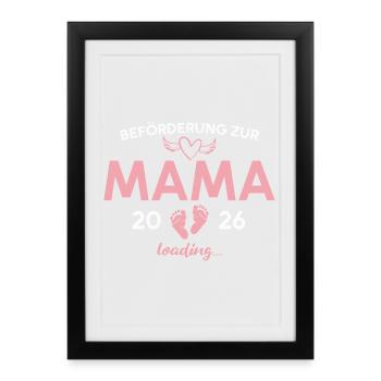 Mère 2026 Annonce de grossesse Maman - Affiche encadrée (27 × 37 cm) - noir - Devant