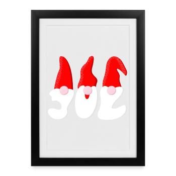 Weihnachtsmann – Weihnachten - Gerahmtes Poster (27 × 37 cm) - Schwarz - Vorne