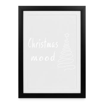 Ambiance de Noël – Sapin de Noël minimaliste - Affiche encadrée (27 × 37 cm) - noir - Devant