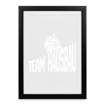 Construction de maisons d’équipe - Affiche encadrée (27 × 37 cm) - noir - Devant