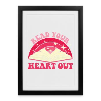 Lecteur drôle de Reader Reading Your Heart Out - Affiche encadrée (27 × 37 cm) - noir - Devant