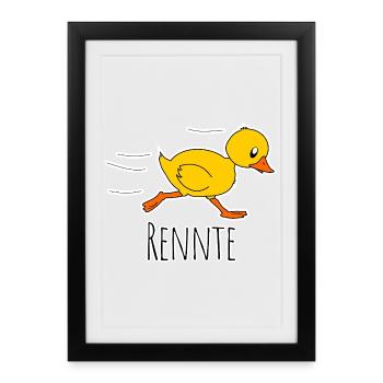 Course drôle pour joggeurs et marathon - Affiche encadrée (27 × 37 cm) - noir - Devant
