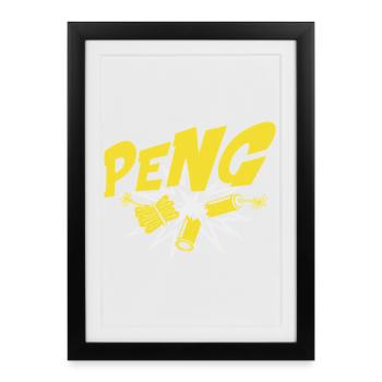 Peng explosion yellowbang motif - Framed poster (27 × 37 cm) - black - Front