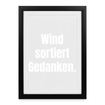 Le vent trie les pensées - Affiche encadrée (27 × 37 cm) - noir - Devant