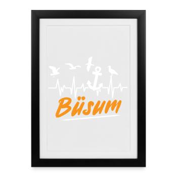 Vacances en mer du Nord à BÜSUM Wadden Sea Fun - Affiche encadrée (27 × 37 cm) - noir - Devant