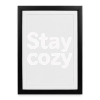 Stay Cozy: Playful Bubble Typography - Framed poster (27 × 37 cm) - black - Front