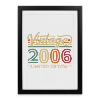Millésime 2006 Vintage Cadeaux d’anniversaire Rétro - Affiche encadrée (27 × 37 cm) - noir - Devant