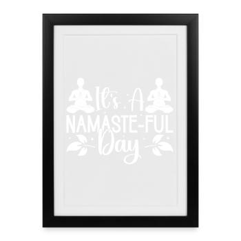 Passionnés de Pilates : C’est une journée pleine de namasté Pilates - Affiche encadrée (27 × 37 cm) - noir - Devant