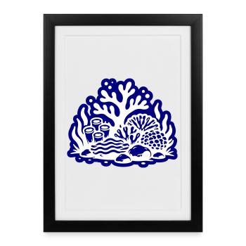 Océan récif corallien - Affiche encadrée (27 × 37 cm) - noir - Devant