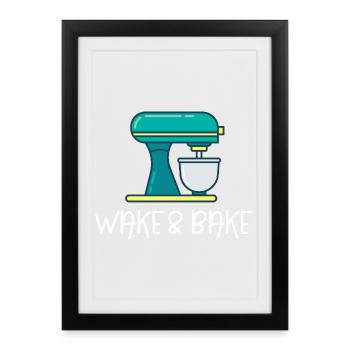 Wake And Bake - Framed poster (27 × 37 cm) - black - Front
