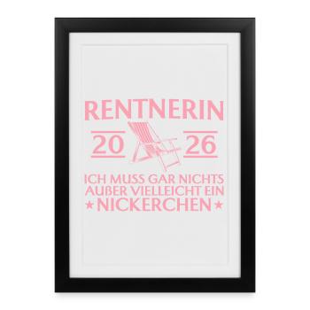 Pensioner 2026 Doesn't have to do anything but nap - Framed poster (27 × 37 cm) - black - Front