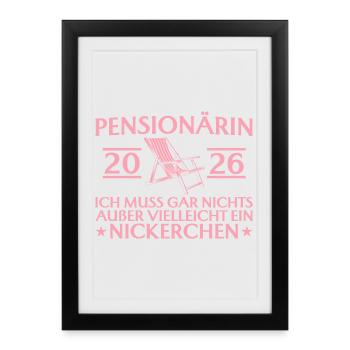 Pensioner 2026: Doesn't have to do anything but nap - Framed poster (27 × 37 cm) - black - Front