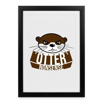 Otter Nonsense Lustig Wortspiel Otter Liebe Spruch - Gerahmtes Poster (27 × 37 cm) - Schwarz - Vorne