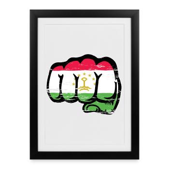 Tadschikistan_Flagge_Faust_used - Framed poster (27 × 37 cm) - black - Front
