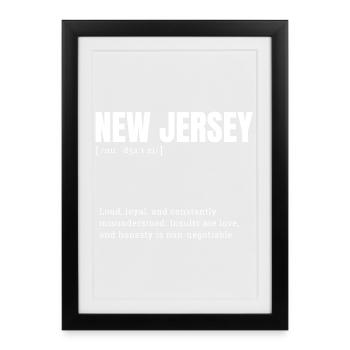 New Jersey Word Art Hoodie Design - Framed poster (27 × 37 cm) - black - Front