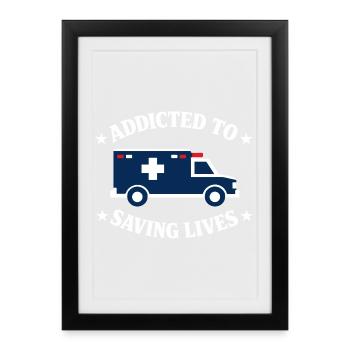 EMT avancé en soins intensifs comme identité - Affiche encadrée (27 × 37 cm) - noir - Devant