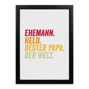 Husband Best Dad Father's Day Funny - Framed poster (27 × 37 cm) - black - Front