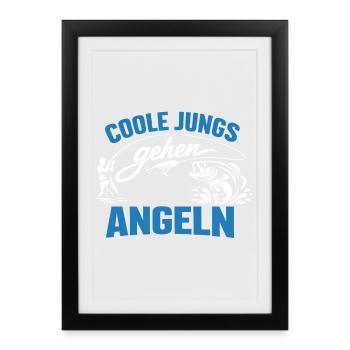 Fishing Cool Guys Gift Men - Framed poster (27 × 37 cm) - black - Front