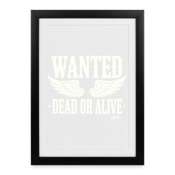 Wanted Dead or Alive with wings - Framed poster (27 × 37 cm) - black - Front