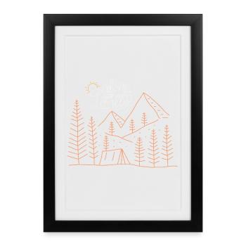 Aventure de camping solitaire - Affiche encadrée (27 × 37 cm) - noir - Devant