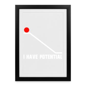 Physics joke for men, funny science, I h - Framed poster (27 × 37 cm) - black - Front