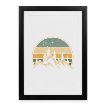 Alps Mountains Forest Nature Hiking Mountaineering - Framed poster (27 × 37 cm) - black - Front