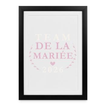 Équipe Mariée 2026 - Affiche encadrée (27 × 37 cm) - noir - Devant
