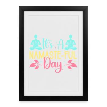 Yoga C’est une journée pleine de namaste Yoga drôle - Affiche encadrée (27 × 37 cm) - noir - Devant