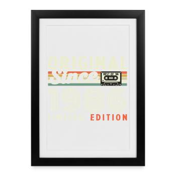 1986 Vintage Rétro Cadeau D'anniversaire - Affiche encadrée (27 × 37 cm) - noir - Devant