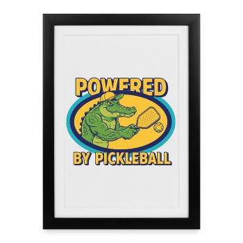 Pickleball propulsé par Joueur drôle de Pickleball - Affiche encadrée (27 × 37 cm) - noir - Devant