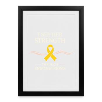 Sensibilisation à l’endométriose Guerrier de l’endo - Affiche encadrée (27 × 37 cm) - noir - Devant