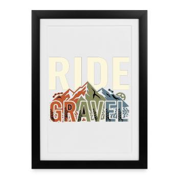 Aventure de vélo de gravier en plein air - Affiche encadrée (27 × 37 cm) - noir - Devant