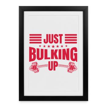 Motivation fitness Bodybuilder Juste prendre de la masse à la salle de sport - Affiche encadrée (27 × 37 cm) - noir - Devant