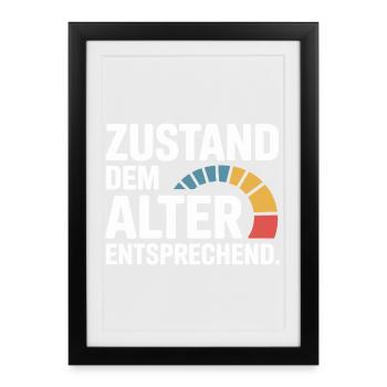 Zustand Dem Alter Entsprechend Oldtimer Geburtstag - Gerahmtes Poster (27 × 37 cm) - Schwarz - Vorne