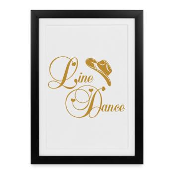 Logo doré de la danse en ligne - Affiche encadrée (27 × 37 cm) - noir - Devant