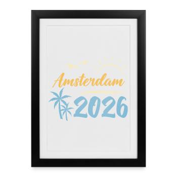 Amsterdam 2026 - Affiche encadrée (27 × 37 cm) - noir - Devant