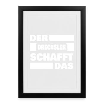 Beruf Drechsler - Gerahmtes Poster (27 × 37 cm) - Schwarz - Vorne