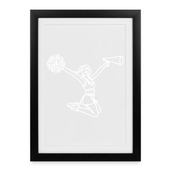 Cheerleader Sketch - Framed poster (27 × 37 cm) - black - Front