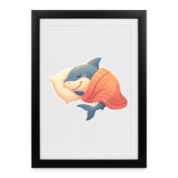 Le requin dort - Affiche encadrée (27 × 37 cm) - noir - Devant