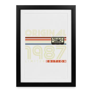 1987 Birthday Vintage Retro Gift - Framed poster (27 × 37 cm) - black - Front