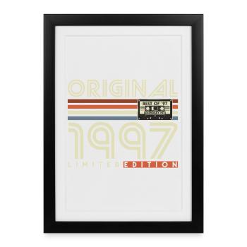 Cadeau rétro vintage d’anniversaire 1997 - Affiche encadrée (27 × 37 cm) - noir - Devant