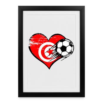 Drapeau tunisien - Affiche encadrée (27 × 37 cm) - noir - Devant