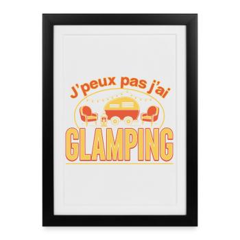 J'peux pas j'ai Glamping - Affiche encadrée (27 × 37 cm) - noir - Devant